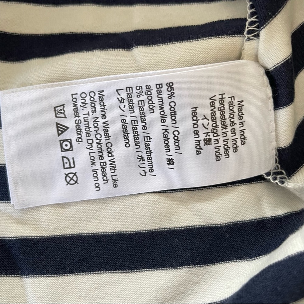 J Crew Sleep Shirt Navy White Stripe Size Medium - Picture 8 of 9